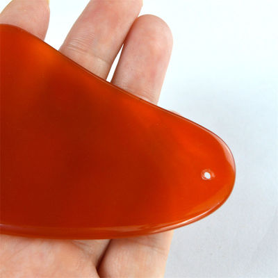 2024 Red Carnelian Gua Sha Board O cuidado de saúde essencial Agate Guasha Stone para massagem facial e cuidados faciais