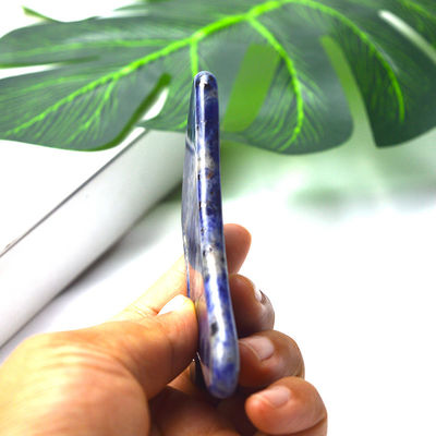 Blue Sodalite Stone Gua Sha Body Scraping Massage Tool Função de controle manual com fio para rosto e corpo