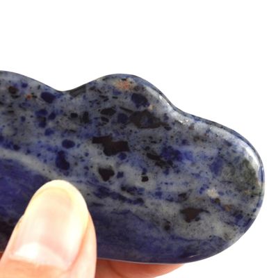 Massagem corporal Pontos azuis em forma de cavalo de mar Sodalite Gua Sha Ferramentas para massagem facial e de pele do corpo em Guasha SPA Therapy