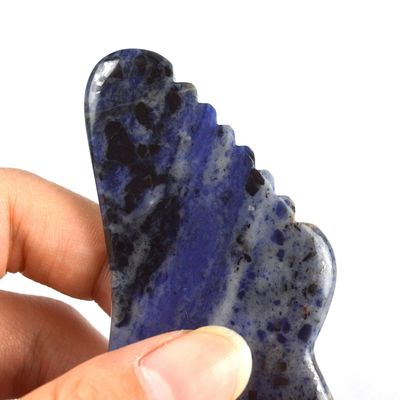 2024 Blue Sodalite Stone Gua Sha Scraping Massager Confortável ferramenta de massagem para remoção de rugas faciais e beleza da pele