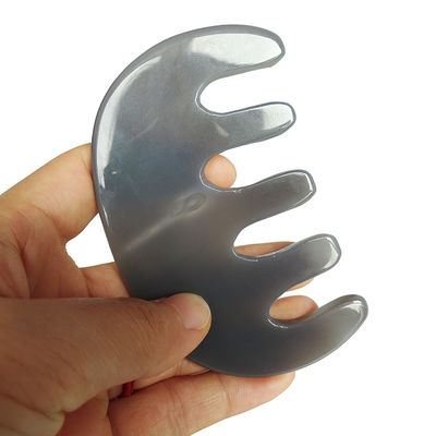 Experimente os benefícios do pente Agate Gua Sha Perfeito para massagem da cabeça e cuidados de beleza