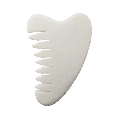 Área de Massagem Total do Corpo Natural Branco Xiuyan Jade Peite de Cabelo Gua Sha Ferramentas Jade Scalp Massager para aliviar a tensão do couro cabeludo
