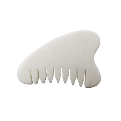 Área de Massagem Total do Corpo Natural Branco Xiuyan Jade Peite de Cabelo Gua Sha Ferramentas Jade Scalp Massager para aliviar a tensão do couro cabeludo