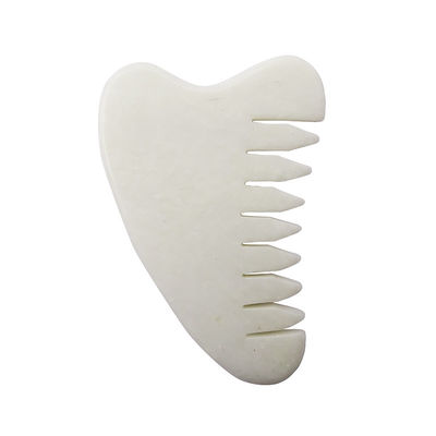 Área de Massagem Total do Corpo Natural Branco Xiuyan Jade Peite de Cabelo Gua Sha Ferramentas Jade Scalp Massager para aliviar a tensão do couro cabeludo