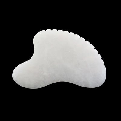 Logotipo personalizado Coração de cristal em forma de pedra de jade branca Gua Sha Escrava ferramenta de massagem para acupuntura terapia massagista facial