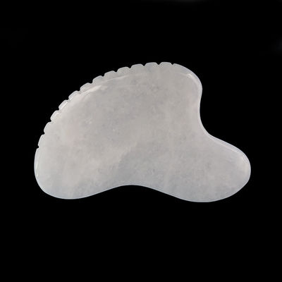 Logotipo personalizado Coração de cristal em forma de pedra de jade branca Gua Sha Escrava ferramenta de massagem para acupuntura terapia massagista facial