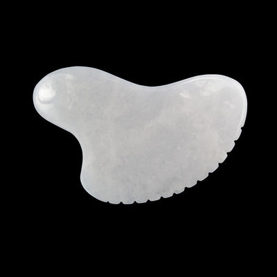 Logotipo personalizado Coração de cristal em forma de pedra de jade branca Gua Sha Escrava ferramenta de massagem para acupuntura terapia massagista facial