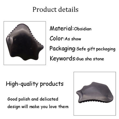 Quadro Gua Sha Natural Negro Obsidiano para Massagem Facial de Volta Terapia Relaxante Guasha Ferramenta Cuidados da Pele raspagem