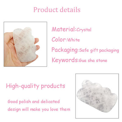 Gua Sha de Cristal Branco Jade Natural Guasha Ferramentas Faciais para Massagem Corporal SPA Acupuntura Rosto Pescoço e Olhos Cuidados da Pele Presente