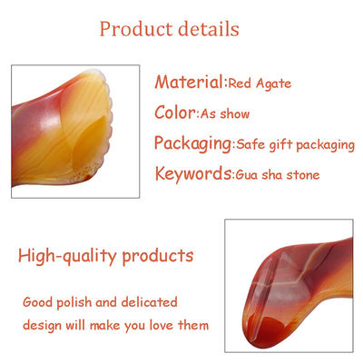 Red Agate Gua Sha ferramenta de massagem para SPA terapia de acupuntura e massagem facial e corpo cuidados de saúde Beaut