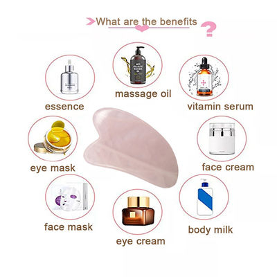 OEM/ODM Aceitável Rosa Quartz Gua Sha Jade Natural Guasha Ferramentas Faciais para Corpo Rosto Pescoço e Olho Cuidados da Pele Massagem SPA