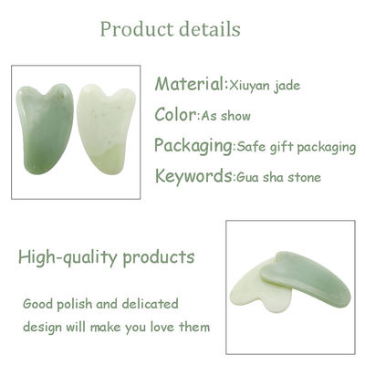 Xiuyan Jade Guasha Board para Cuidados da Pele e do Corpo Forma do Coração Gua Sha Massagem Ferramenta para Aliviar a Tensão Muscular