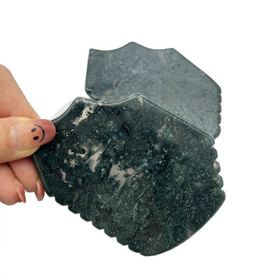 Massagista facial de pedra de agata de grama natural esculpida à mão para cuidados com a pele