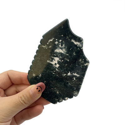 Massagista facial de pedra de agata de grama natural esculpida à mão para cuidados com a pele