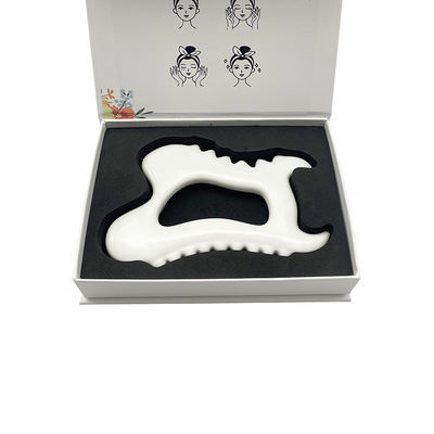 Ferramentas faciais de cerâmica Gua Sha para cuidados com a pele do rosto Ferramentas fáceis de incluir Luxury Box Bag e Guia de presentes para mulheres