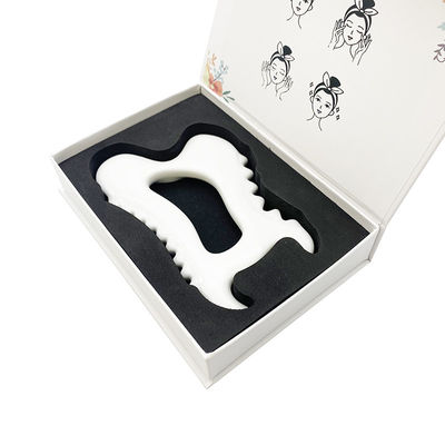Ferramentas faciais de cerâmica Gua Sha para cuidados com a pele do rosto Ferramentas fáceis de incluir Luxury Box Bag e Guia de presentes para mulheres