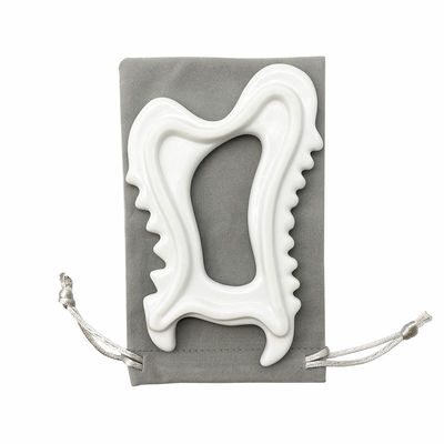 Ferramentas faciais de cerâmica Gua Sha para cuidados com a pele do rosto Ferramentas fáceis de incluir Luxury Box Bag e Guia de presentes para mulheres