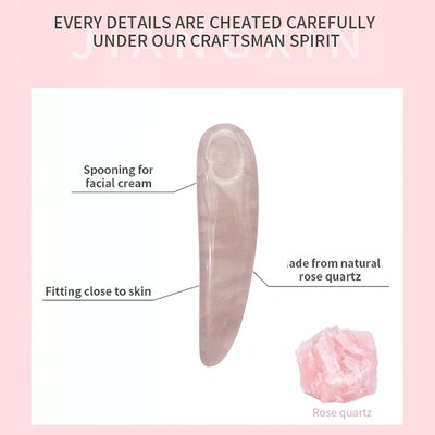 Esponja de quartzo rosa para Gua Sha e cosméticos aplicador de varinha de beleza espátula