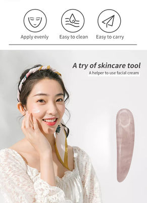 Esponja de quartzo rosa para Gua Sha e cosméticos aplicador de varinha de beleza espátula