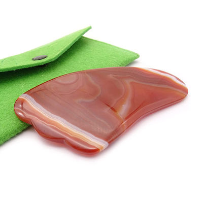 Função de elevação facial Red Agate Crystal Quartz Gua Sha Scrapping Plate para portátil