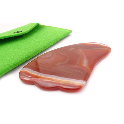 Função de elevação facial Red Agate Crystal Quartz Gua Sha Scrapping Plate para portátil