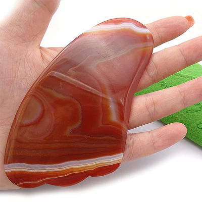 Função de elevação facial Red Agate Crystal Quartz Gua Sha Scrapping Plate para portátil