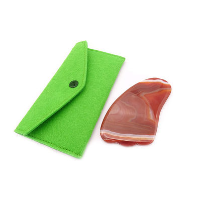 Função de elevação facial Red Agate Crystal Quartz Gua Sha Scrapping Plate para portátil