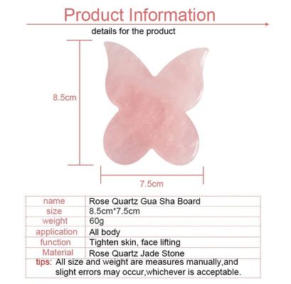 Massagista Facial Formado de borboleta Jade Guasha Prato de Massagem de Pedra Natural Gua Sha raspador para pescoço corpo acupuntura Spa