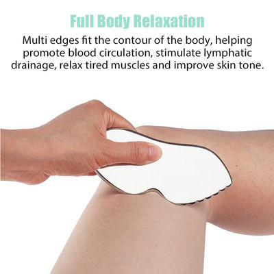 Guasha de aço inoxidável Massagem muscular relaxante Ferramenta de metal para massagem facial Massagem de tecido sonda de fisioterapia placa de raspagem