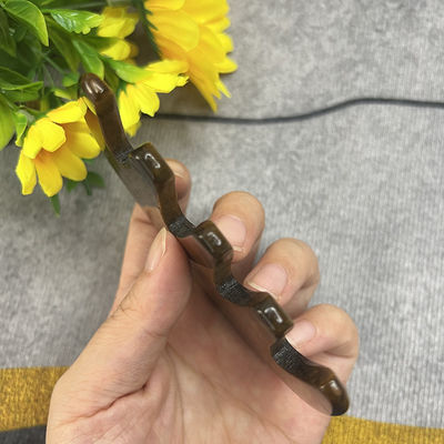 Meridian Care Jade Comb Natural Tiger Eye Stone Gua Sha Scraper para Massagem de Cabeça e Capa