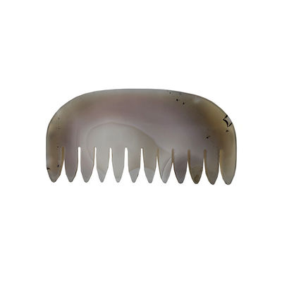 Natural Agate Cinza Jade Guasha Comb A Última Cabeça e Meridiano Massagem Ferramenta para Massagem Rosto / Corpo