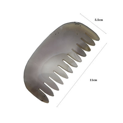 Natural Agate Cinza Jade Guasha Comb A Última Cabeça e Meridiano Massagem Ferramenta para Massagem Rosto / Corpo