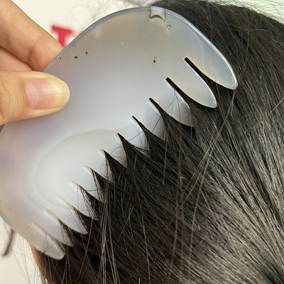Natural Agate Cinza Jade Guasha Comb A Última Cabeça e Meridiano Massagem Ferramenta para Massagem Rosto / Corpo