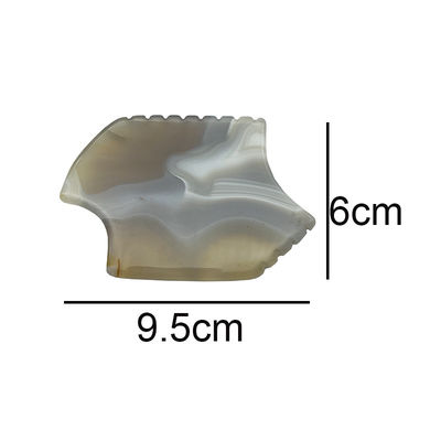 Massajador de corpo portátil de pedra de agata cinza para Gua Sha de jade natural e levantamento de pele