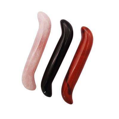 Obsidiano Natural S-Forma Massage Wand Crystal Healing Yoni Wand Massager Stick para Rejuvenescimento Facial e Corpo