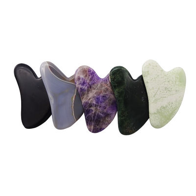 Massagista Forma do coração Gua Sha Tabela Pedra de jade para massagem facial SPA Tratamento de acupuntura