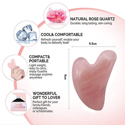 Massagista Forma do coração Gua Sha Tabela Pedra de jade para massagem facial SPA Tratamento de acupuntura
