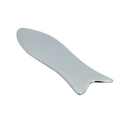 Função de cosmetologia Guasha raspador de aço inoxidável em forma de peixe Massagem facial Gua Sha Ferramenta para face lifting e pele anti-envelhecimento