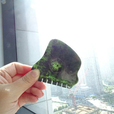 Pedra de Jade Natural Nanyang Negro-verde Guasha esfregar massagem Gua Sha para ativar Qi e dragagem de garantias