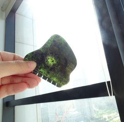 Pedra de Jade Natural Nanyang Negro-verde Guasha esfregar massagem Gua Sha para ativar Qi e dragagem de garantias