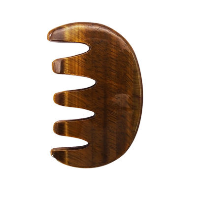 Castanho Natural Olho de Tigre Pedra Guasha Pincel de Massagem para Corpo e Pescoço Terapia de Cabelo Pincel Coração Massagista Ferramenta SPA Tratamento