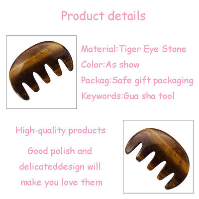 Castanho Natural Olho de Tigre Pedra Guasha Pincel de Massagem para Corpo e Pescoço Terapia de Cabelo Pincel Coração Massagista Ferramenta SPA Tratamento