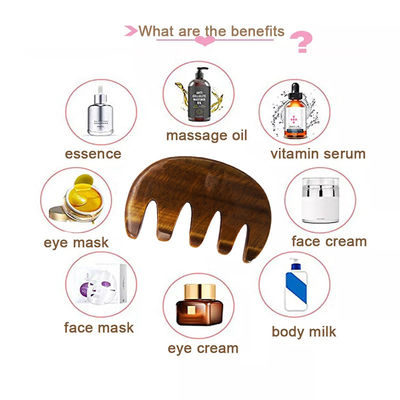 Castanho Natural Olho de Tigre Pedra Guasha Pincel de Massagem para Corpo e Pescoço Terapia de Cabelo Pincel Coração Massagista Ferramenta SPA Tratamento