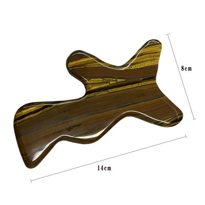 Guasha Massagista para Rosto Corpo Tratamento SPA Massagista corporal Olho de tigre Castanho Pedra Previne rugas Elimina toxinas