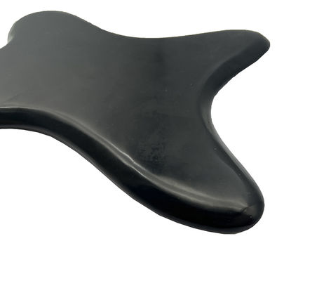 Produtos de Cuidados corporais Gua Sha Board Logotipo Suporte personalizado Logotipo personalizado Polígono Preto Bianstone Jade Massage Tool
