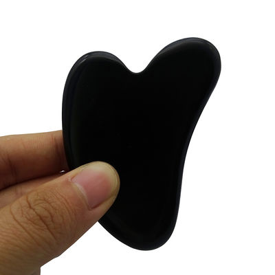 Pedra Bian Negra Natural Forma de Coração Gua Sha Massagem Ferramenta para Spa Relaxante Meditação