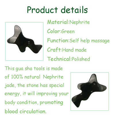 Pedra de Nefrite Jade Guasha altamente recomendada para braços do pescoço e ferramentas de massagem de corpo inteiro OEM / ODM aceitável