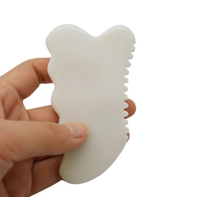 Ferramentas Diárias de Saúde e Cuidados da Pele Jade Branco Guasha Board com ferramenta de massagem facial Gua Sha personalizada