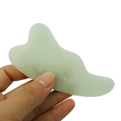 Logotipo personalizado Spa natural verde Gua Sha Ferramenta de massagem do couro cabeludo para raspar a pele facial e corporal Guasha massagistas faciais polidos