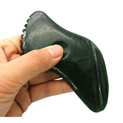 Nefrita verde escuro natural Jade Gua Sha Ferramentas de massagem corporal Escrava tradicional para corpo completo 11,8cm*6cm*0,9cm
